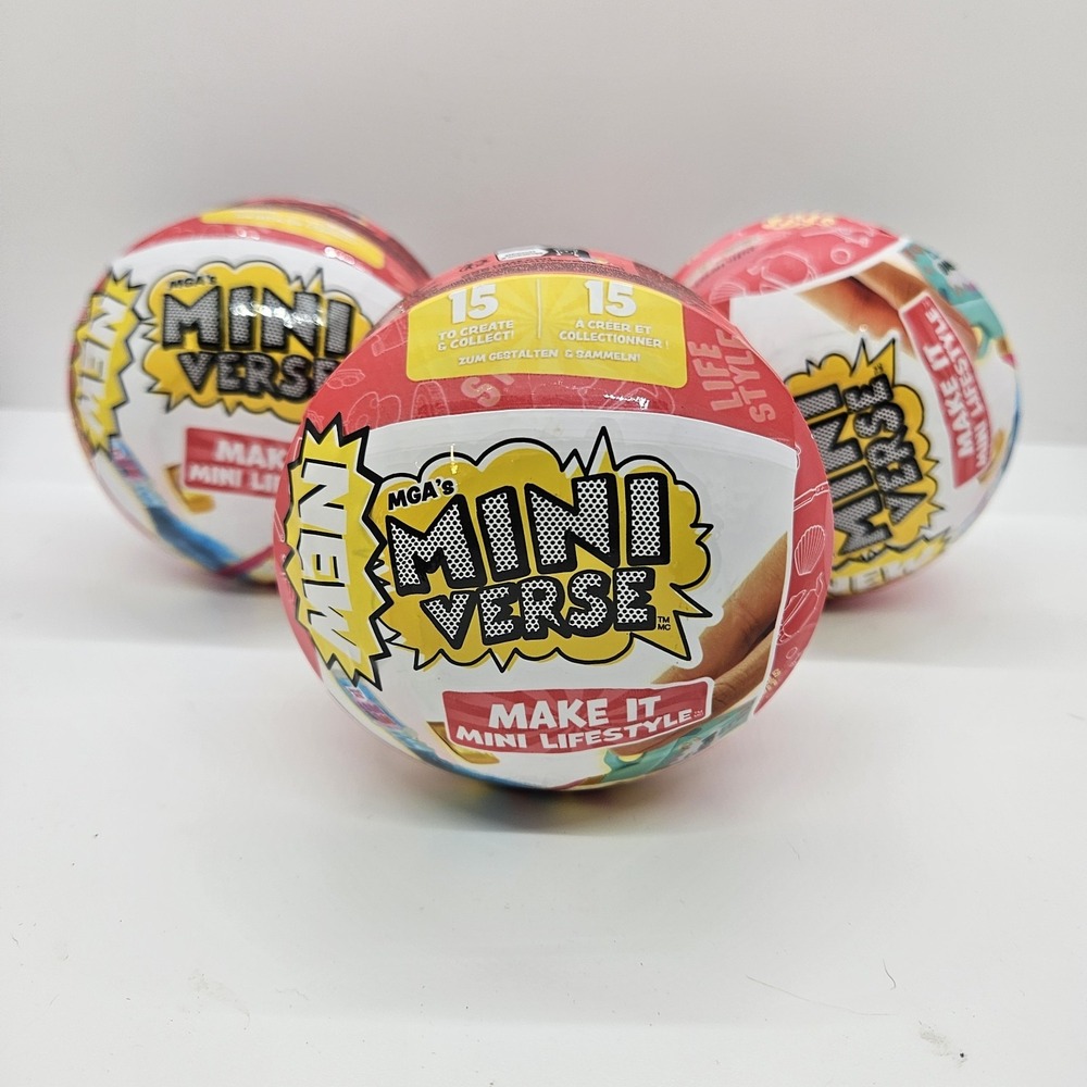 Lot‎ of 3 MGA's Miniverse Make It Mini Lifestyle Balls – Sealed NEW
